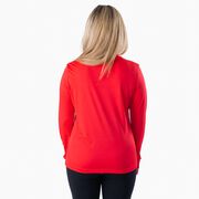 Women's Long Sleeve Tech Tee - Trail Runner in the Mountains