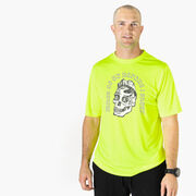 Men's Running Short Sleeve Performance Tee - Miles To Go Before I Sleep - Skull