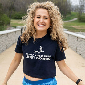 Running Short Sleeve Crop Tee - Life is Ruff