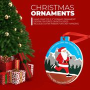 Running Round Ceramic Ornament - Here Comes Santa Claus