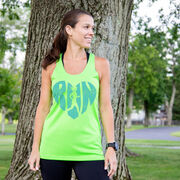 Women's Racerback Performance Tank Top - Love The Run