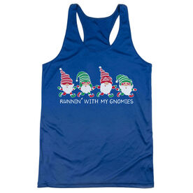 Women's Racerback Performance Tank Top - Runnin' With My Gnomies&reg; - Christmas