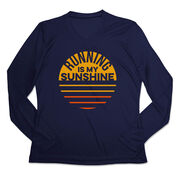 Women's Long Sleeve Tech Tee - Running is My Sunshine