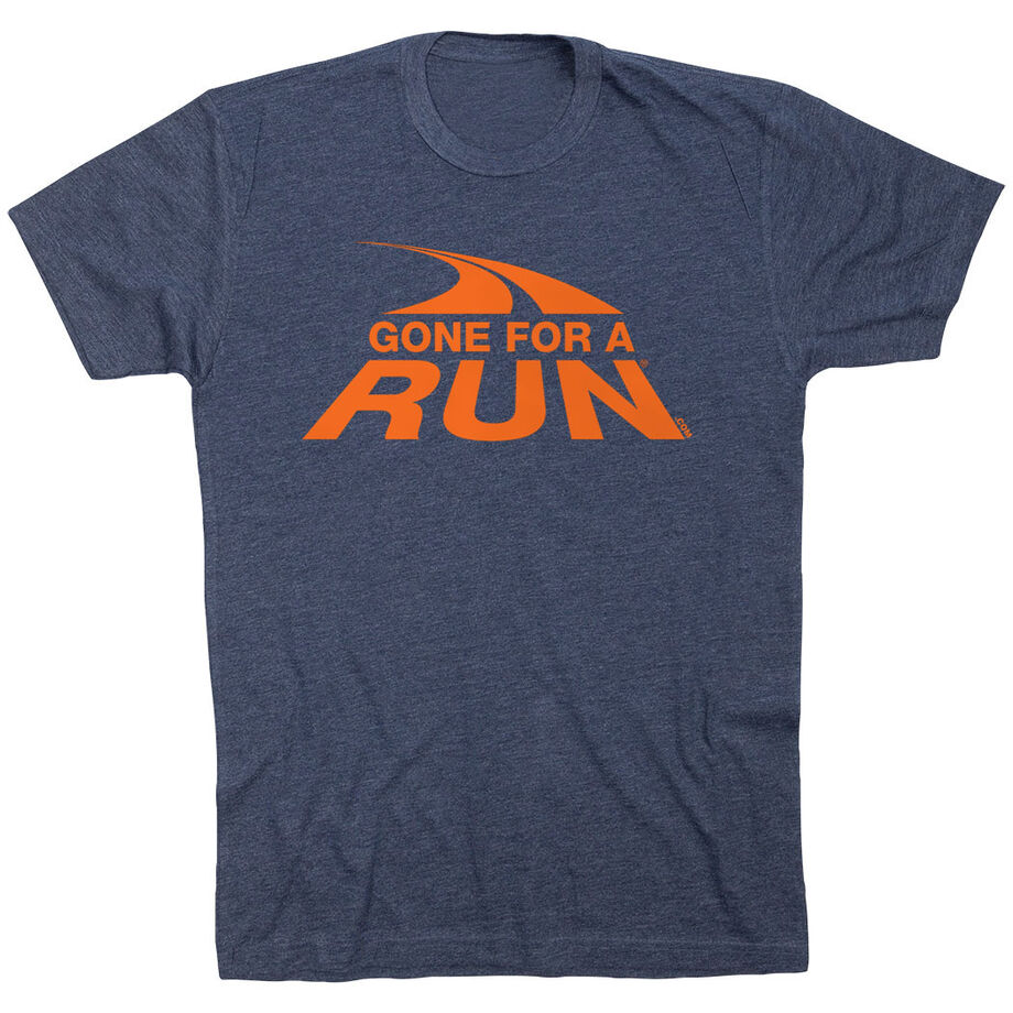 Running Short Sleeve T-Shirt - Gone For a Run Logo (Orange) 