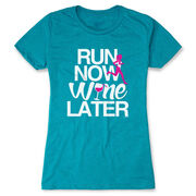 Women's Everyday Runners Tee Run Now Wine Later (Bold)