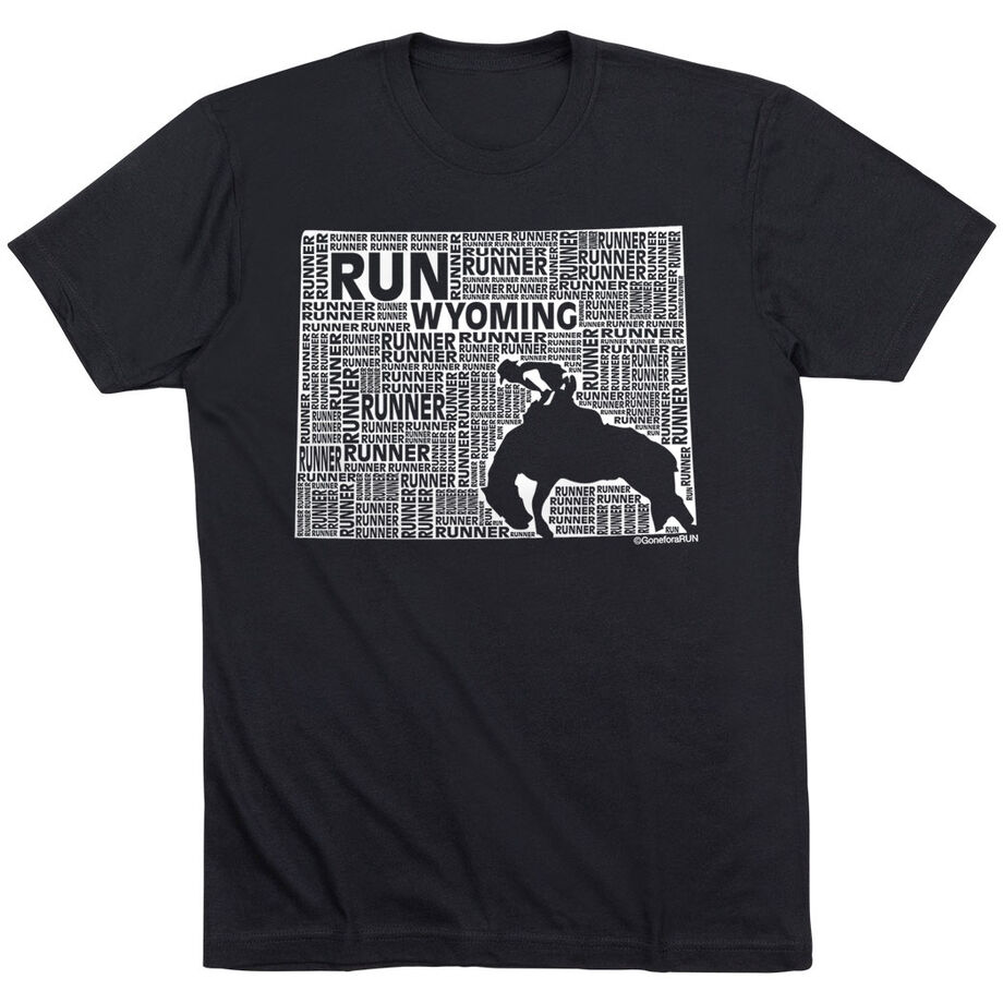 Running Short Sleeve T-Shirt - Wyoming State Runner 