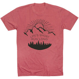 Running Short Sleeve T-Shirt - Life's Short Run Long (Mountains)