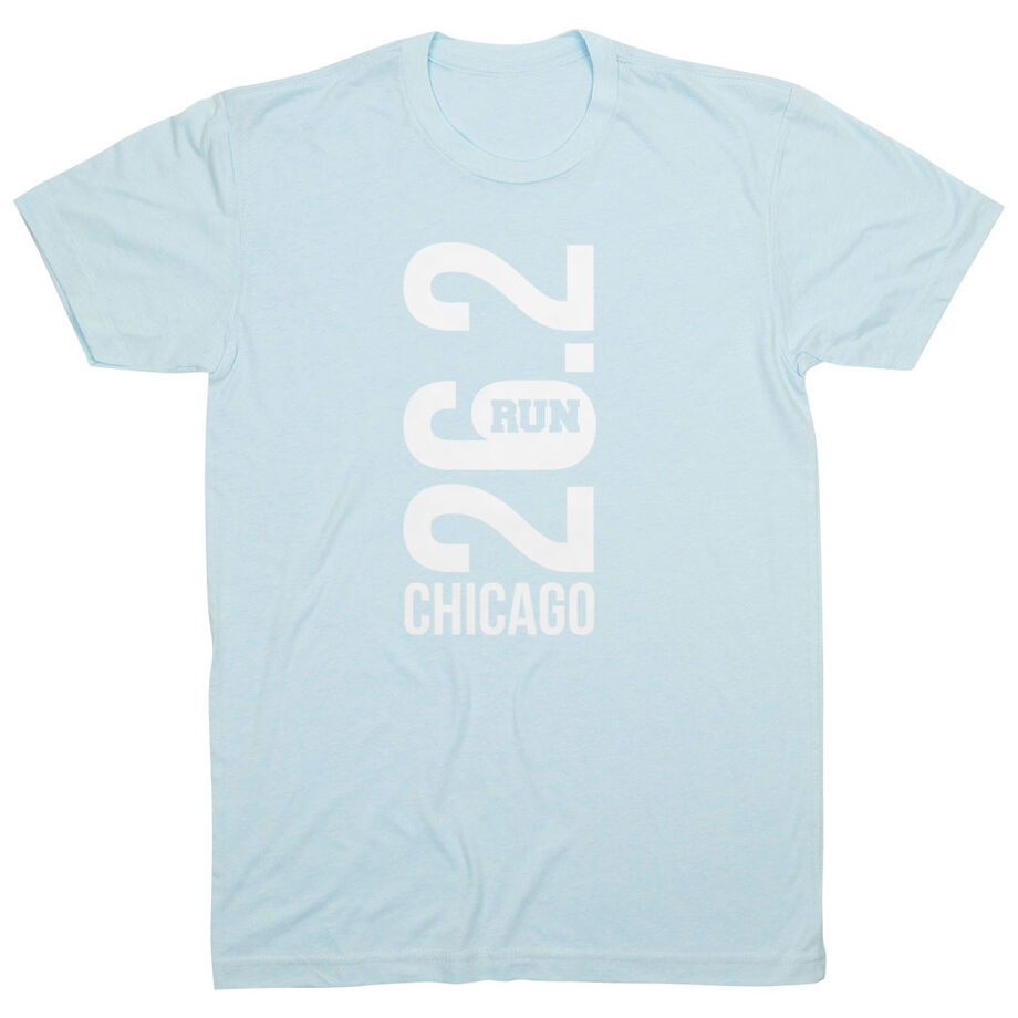 Running Short Sleeve T-Shirt - Chicago 26.2 Vertical
