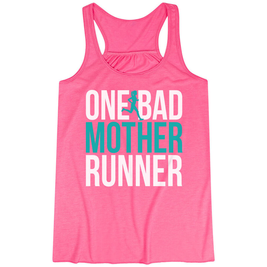 Flowy Racerback Tank Top - One Bad Mother Runner (Bold)