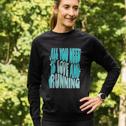 Running Raglan Crew Neck Sweatshirt - All You Need is Love and Running