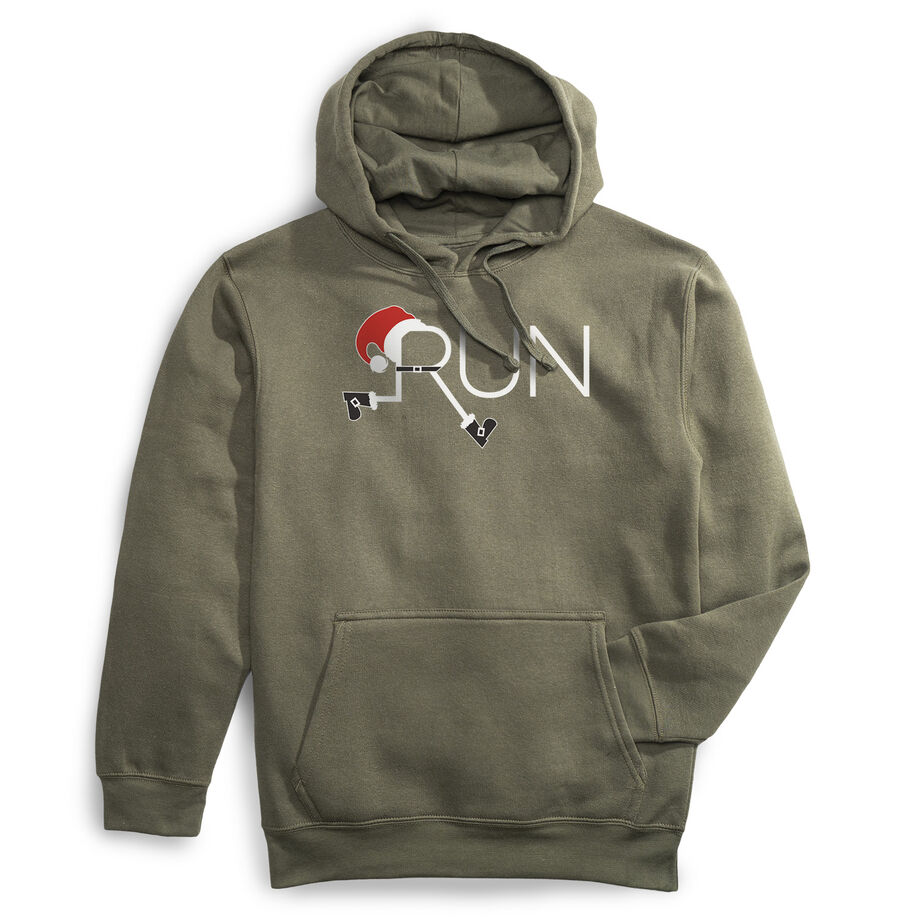 Statement Fleece Hoodie -  Let's Run For Christmas