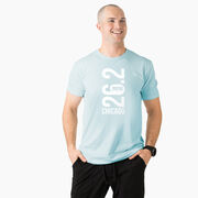 Running Short Sleeve T-Shirt - Chicago 26.2 Vertical