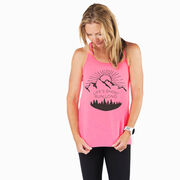 Flowy Racerback Tank Top - Life's Short Run Long (Mountains)