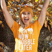 Running Short Sleeve T-Shirt - Run Now Gobble Later (Bold)