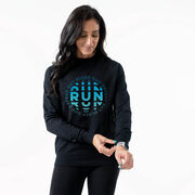 Running Raglan Crew Neck Sweatshirt - Eat Sleep Run Repeat