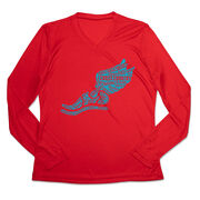 Women's Long Sleeve Tech Tee - Winged Foot Inspirational Words