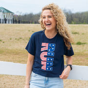 Running Short Sleeve Crop Tee - Patriotic Run