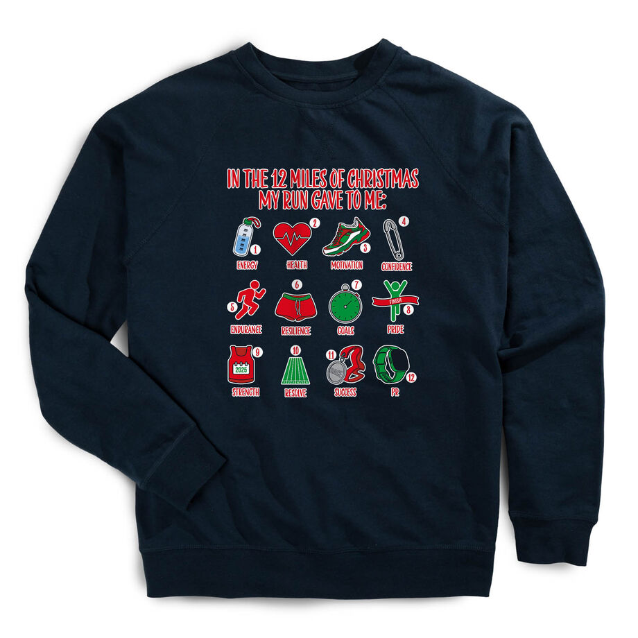 Running Raglan Crew Neck Sweatshirt - The 12 Miles of Christmas