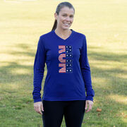 Women's Long Sleeve Tech Tee - Patriotic Run