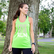 Women's Racerback Performance Tank Top - Live Love Run Silhouette