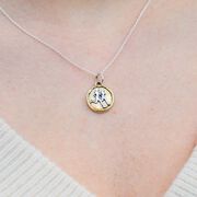 Livia Collection Brass and Sterling Silver Sole Sister Token Necklace