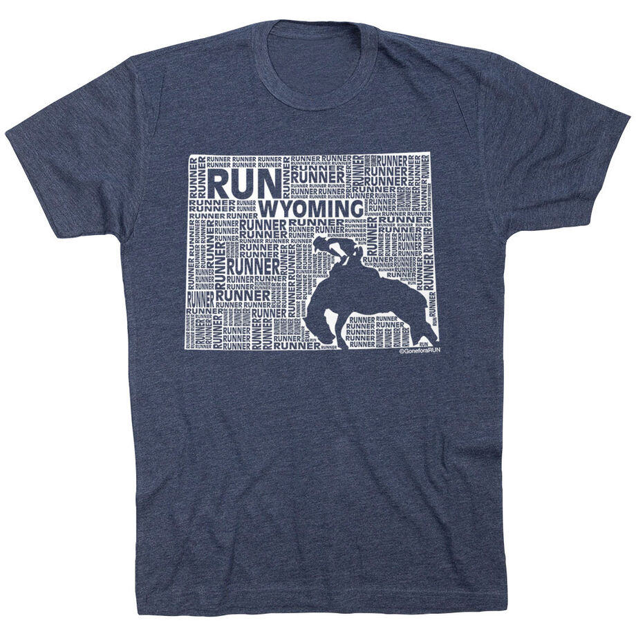 Running Short Sleeve T-Shirt - Wyoming State Runner 