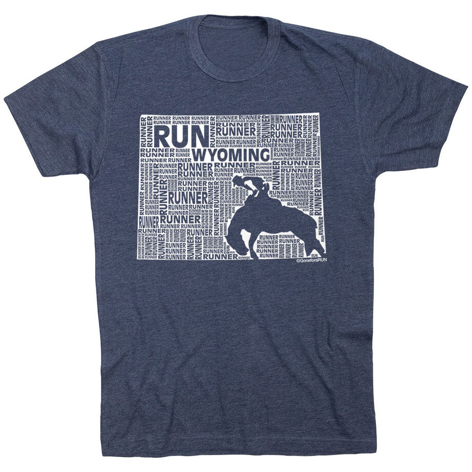 Running Short Sleeve T-Shirt - Wyoming State Runner 