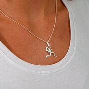 Sterling Silver Stick Figure Runner Necklace