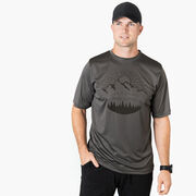 Men's Running Short Sleeve Tech Tee - Life's Short Run Long (Mountains)