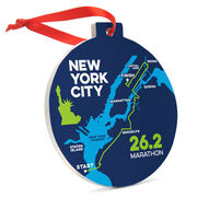 Running Round Ceramic Ornament - NYC 26.2 Route