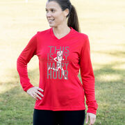 Women's Long Sleeve Tech Tee - This Is My Happy Hour