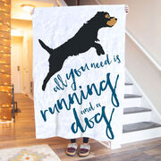 Running Premium Blanket - All You Need Is Running And A Dog