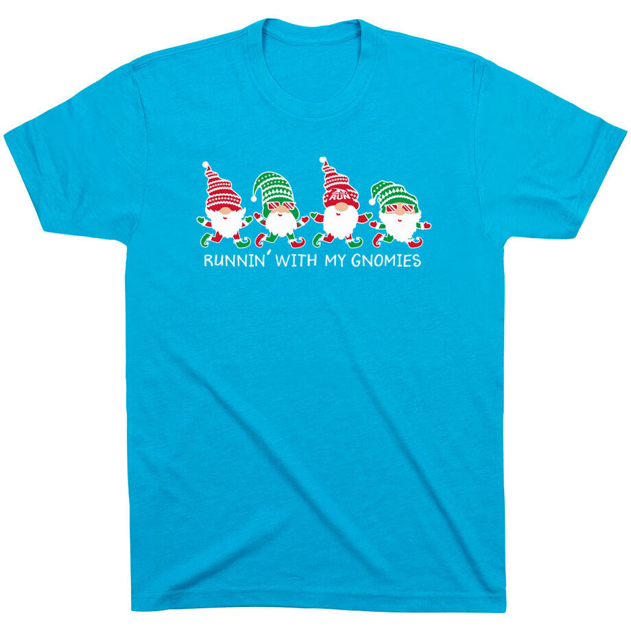Running Short Sleeve T-Shirt - Runnin' With My Gnomies&reg; - Christmas