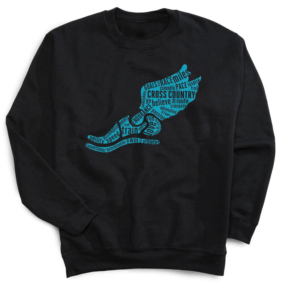Cross Country Crewneck Sweatshirt - Winged Foot Inspirational Words