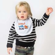 Running Baby Bib - Crawl Walk Run