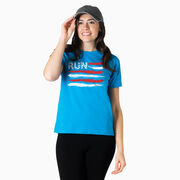 Running Short Sleeve T-Shirt - Run For The Red White and Blue
