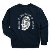Running Raglan Crew Neck Pullover - Miles To Go Before I Sleep - Skull