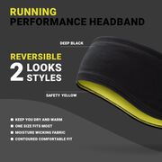 Running Reversible Performance Headband - Yellow/Black