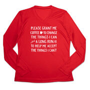 Women's Long Sleeve Tech Tee - Please Grant Me Coffee