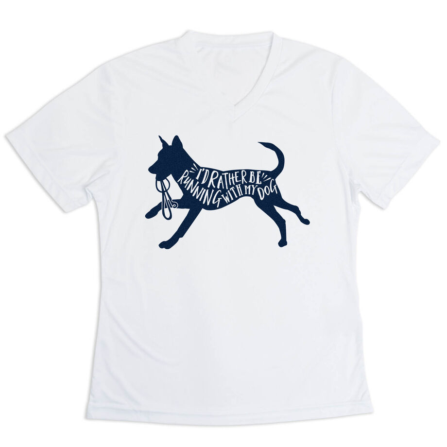 Women's Short Sleeve Tech Tee - I'd Rather Be Running with My Dog