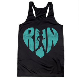 Women's Racerback Performance Tank Top - Love The Run