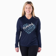 Women's Long Sleeve Tech Tee - Live Love Run Heart