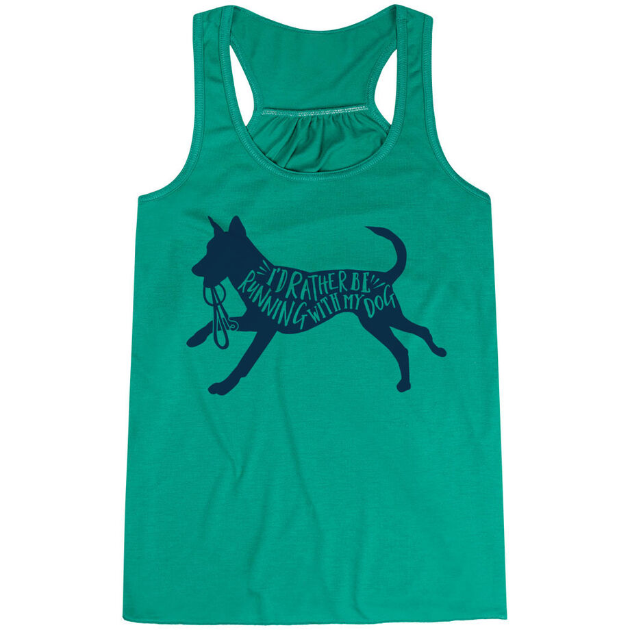 Flowy Racerback Tank Top - I'd Rather Be Running with My Dog
