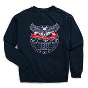 Running Raglan Crew Neck Sweatshirt - We Run Free Because Of The Brave