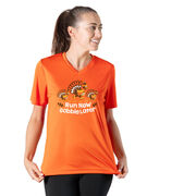 Women's Short Sleeve Tech Tee - Run Now Gobble Later Turkey Trot