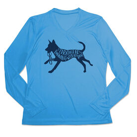 Women's Long Sleeve Tech Tee - I'd Rather Be Running with My Dog