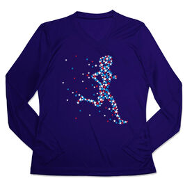 Women's Long Sleeve Tech Tee - Patriotic Runner Girl