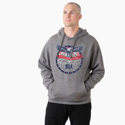 Statement Fleece Hoodie - We Run Free Because Of The Brave