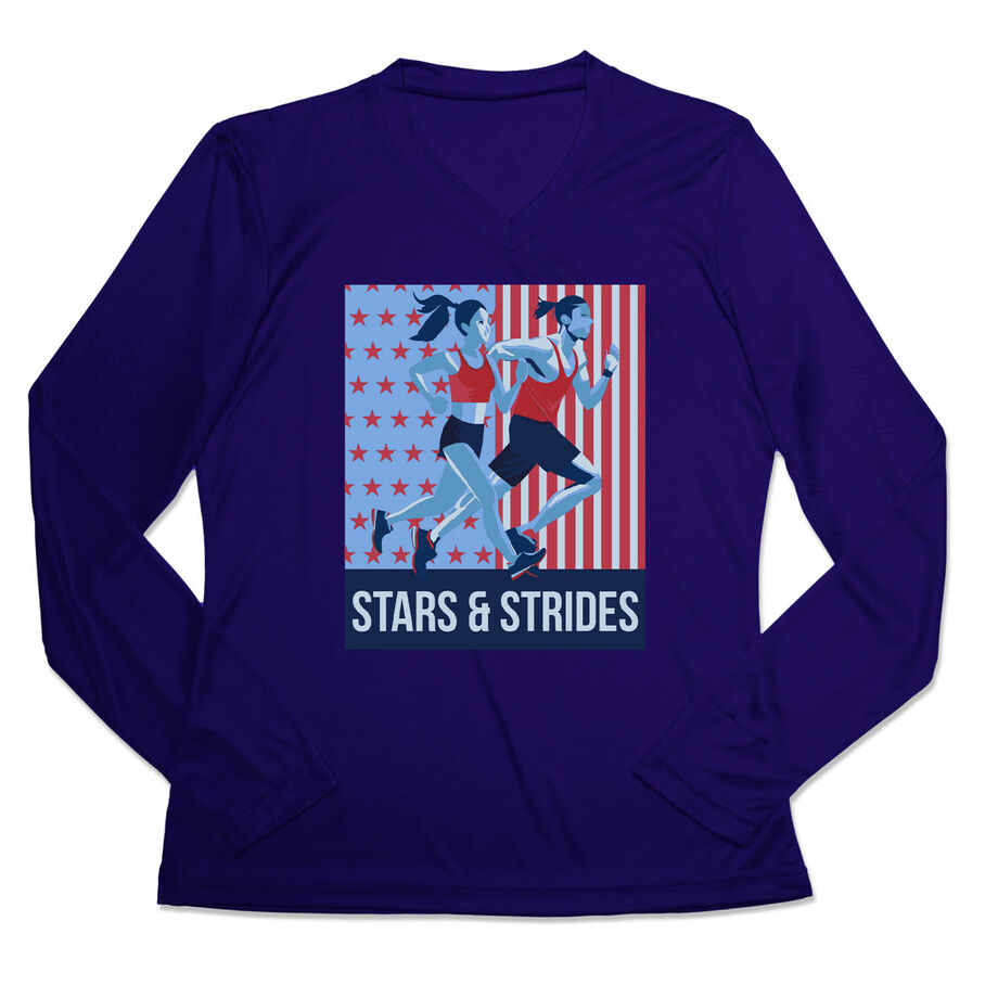 Women's Long Sleeve Tech Tee - Stars and Strides