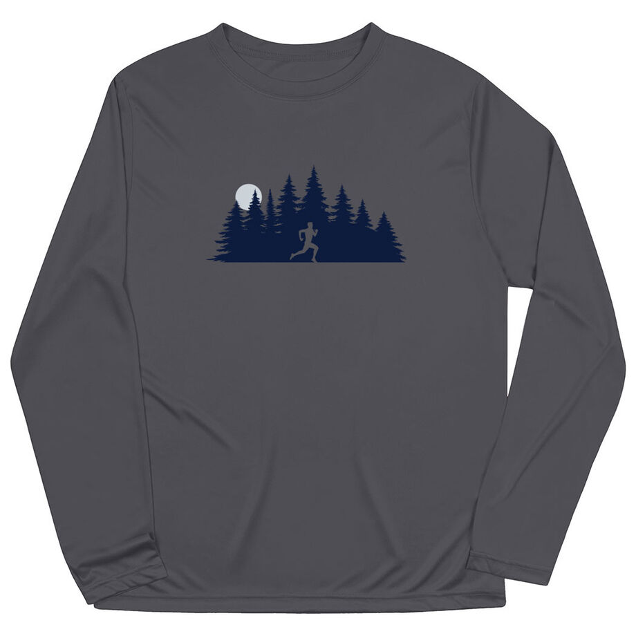 Men's Running Long Sleeve Performance Tee - Moonlit Run (Male)